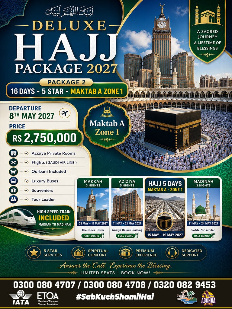 Hajj 2027 - 16 Days • 5 Star Super Luxury • Maktab A • Zone 1 - Package 2