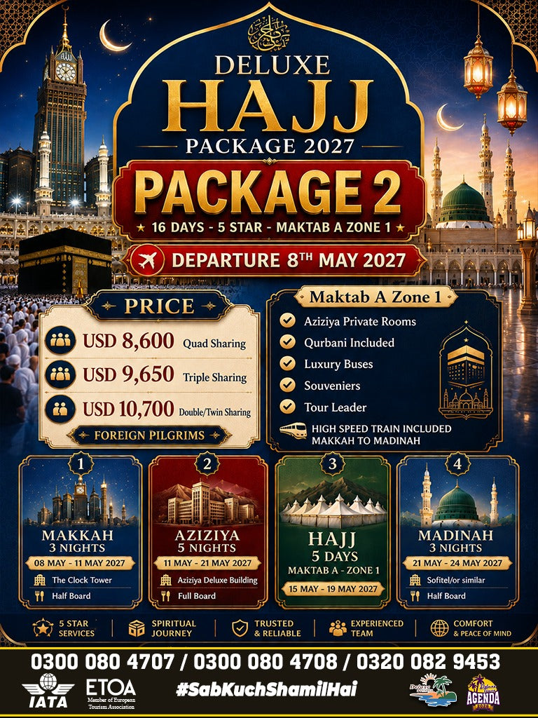Hajj 2027 - 16 Days • 5 Star Super Luxury • Maktab A • Zone 1 - Package 2