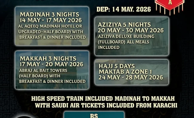 Deluxe Hajj 5-Star Luxury Group Package ~ 17 Days – Maktab A