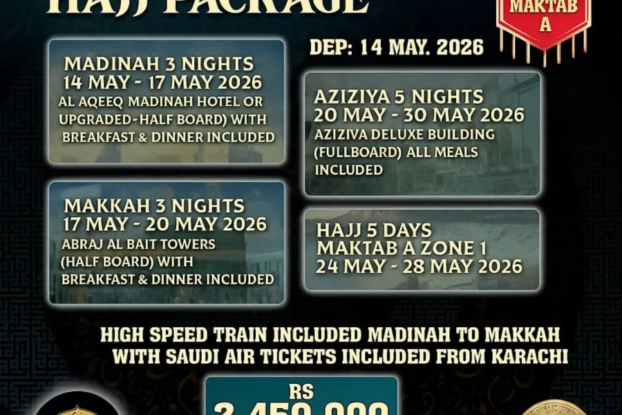 Deluxe Hajj 5-Star Luxury Group Package ~ 17 Days – Maktab A