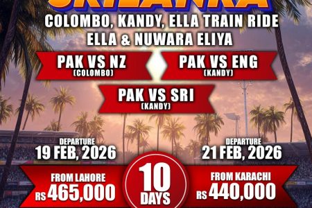 Sri Lanka: Ultimate T20 World Cup 2026 ~ 10 Days Group Tour from Karachi